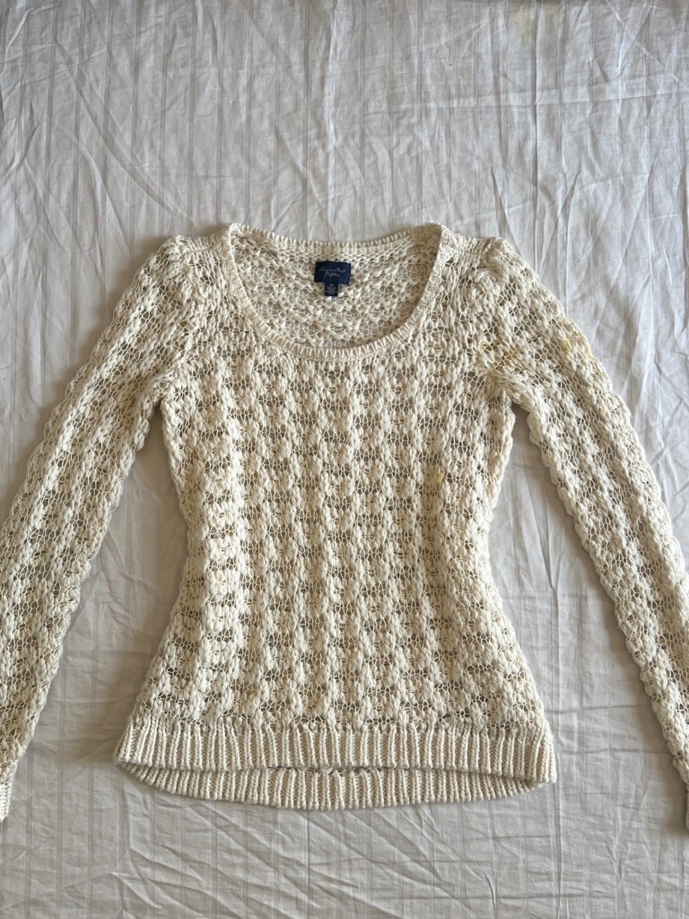 🪞 American eagle outfitters crochet woven knit long sleeve sweater in small